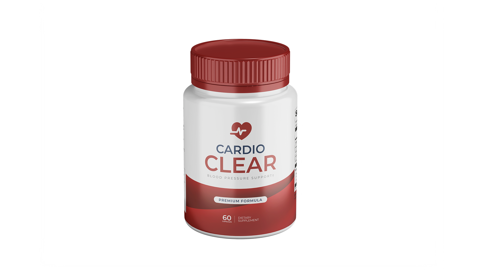 CardioClear supplement bottle, 60 capsules